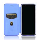 For Huawei P40 Pro+ Carbon Fiber Texture Horizontal Flip TPU + PC + PU Leather Case with Card Slot(Blue) - 3
