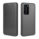 For Huawei P40 Pro Carbon Fiber Texture Horizontal Flip TPU + PC + PU Leather Case with Card Slot(Black) - 2