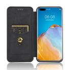 For Huawei P40 Pro Carbon Fiber Texture Horizontal Flip TPU + PC + PU Leather Case with Card Slot(Black) - 3