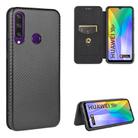 For Huawei Y6p Carbon Fiber Texture Horizontal Flip TPU + PC + PU Leather Case with Card Slot(Black) - 1