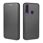 For Huawei Y6p Carbon Fiber Texture Horizontal Flip TPU + PC + PU Leather Case with Card Slot(Black) - 2