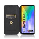 For Huawei Y6p Carbon Fiber Texture Horizontal Flip TPU + PC + PU Leather Case with Card Slot(Black) - 3