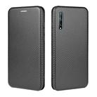 For Huawei Y8p / Enjoy 10S Carbon Fiber Texture Horizontal Flip TPU + PC + PU Leather Case with Card Slot(Black) - 2