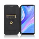 For Huawei Y8p / Enjoy 10S Carbon Fiber Texture Horizontal Flip TPU + PC + PU Leather Case with Card Slot(Black) - 3
