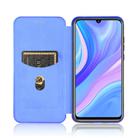 For Huawei Y8p / Enjoy 10S Carbon Fiber Texture Horizontal Flip TPU + PC + PU Leather Case with Card Slot(Blue) - 3