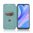 For Huawei Y8p / Enjoy 10S Carbon Fiber Texture Horizontal Flip TPU + PC + PU Leather Case with Card Slot(Green) - 3