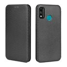 For Huawei Honor 9X Lite Carbon Fiber Texture Horizontal Flip TPU + PC + PU Leather Case with Card Slot(Black) - 2