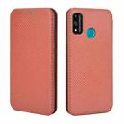 For Huawei Honor 9X Lite Carbon Fiber Texture Horizontal Flip TPU + PC + PU Leather Case with Card Slot(Brown) - 2