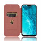 For Huawei Honor 9X Lite Carbon Fiber Texture Horizontal Flip TPU + PC + PU Leather Case with Card Slot(Brown) - 3