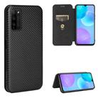 For Huawei Honor 30 Youth Carbon Fiber Texture Horizontal Flip TPU + PC + PU Leather Case with Card Slot(Black) - 1