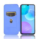 For Huawei Honor 30 Youth Carbon Fiber Texture Horizontal Flip TPU + PC + PU Leather Case with Card Slot(Blue) - 3