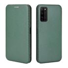 For Huawei Honor 30 Youth Carbon Fiber Texture Horizontal Flip TPU + PC + PU Leather Case with Card Slot(Green) - 2