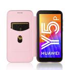 For Huawei Y5p / Honor 9S Carbon Fiber Texture Horizontal Flip TPU + PC + PU Leather Case with Card Slot(Pink) - 3