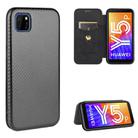 For Huawei Y5p / Honor 9S Carbon Fiber Texture Horizontal Flip TPU + PC + PU Leather Case with Card Slot(Black) - 1