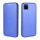 For Huawei Y5p / Honor 9S Carbon Fiber Texture Horizontal Flip TPU + PC + PU Leather Case with Card Slot(Blue) - 2