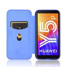 For Huawei Y5p / Honor 9S Carbon Fiber Texture Horizontal Flip TPU + PC + PU Leather Case with Card Slot(Blue) - 3