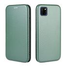 For Huawei Y5p / Honor 9S Carbon Fiber Texture Horizontal Flip TPU + PC + PU Leather Case with Card Slot(Green) - 2