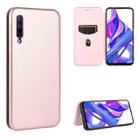 For Huawei Honor 9X Pro Carbon Fiber Texture Horizontal Flip TPU + PC + PU Leather Case with Card Slot(Pink) - 1