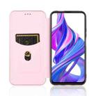 For Huawei Honor 9X Pro Carbon Fiber Texture Horizontal Flip TPU + PC + PU Leather Case with Card Slot(Pink) - 3