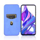 For Huawei Honor 9X Pro Carbon Fiber Texture Horizontal Flip TPU + PC + PU Leather Case with Card Slot(Blue) - 3