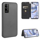 For Huawei Honor 30 Pro Carbon Fiber Texture Horizontal Flip TPU + PC + PU Leather Case with Card Slot(Black) - 1