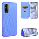 For Huawei Honor 30 Pro Carbon Fiber Texture Horizontal Flip TPU + PC + PU Leather Case with Card Slot(Blue) - 1