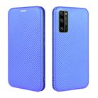 For Huawei Honor 30 Pro Carbon Fiber Texture Horizontal Flip TPU + PC + PU Leather Case with Card Slot(Blue) - 2