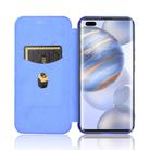 For Huawei Honor 30 Pro Carbon Fiber Texture Horizontal Flip TPU + PC + PU Leather Case with Card Slot(Blue) - 3