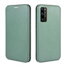 For Huawei Honor 30 Pro Carbon Fiber Texture Horizontal Flip TPU + PC + PU Leather Case with Card Slot(Green) - 2