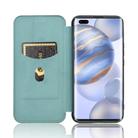 For Huawei Honor 30 Pro Carbon Fiber Texture Horizontal Flip TPU + PC + PU Leather Case with Card Slot(Green) - 3
