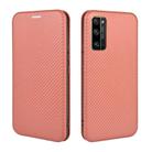 For Huawei Honor 30 Pro Carbon Fiber Texture Horizontal Flip TPU + PC + PU Leather Case with Card Slot(Brown) - 2