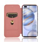 For Huawei Honor 30 Pro Carbon Fiber Texture Horizontal Flip TPU + PC + PU Leather Case with Card Slot(Brown) - 3