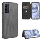 For Huawei Honor 30S Carbon Fiber Texture Horizontal Flip TPU + PC + PU Leather Case with Card Slot(Black) - 1