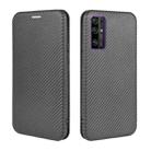 For Huawei Honor 30S Carbon Fiber Texture Horizontal Flip TPU + PC + PU Leather Case with Card Slot(Black) - 2