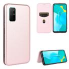 For Huawei Honor View30 Carbon Fiber Texture Horizontal Flip TPU + PC + PU Leather Case with Card Slot(Pink) - 1