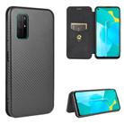 For Huawei Honor View30 Carbon Fiber Texture Horizontal Flip TPU + PC + PU Leather Case with Card Slot(Black) - 1