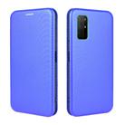 For Huawei Honor View30 Carbon Fiber Texture Horizontal Flip TPU + PC + PU Leather Case with Card Slot(Blue) - 2