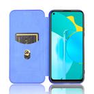 For Huawei Honor View30 Carbon Fiber Texture Horizontal Flip TPU + PC + PU Leather Case with Card Slot(Blue) - 3