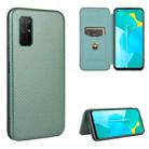 For Huawei Honor View30 Carbon Fiber Texture Horizontal Flip TPU + PC + PU Leather Case with Card Slot(Green) - 1