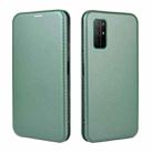 For Huawei Honor View30 Carbon Fiber Texture Horizontal Flip TPU + PC + PU Leather Case with Card Slot(Green) - 2