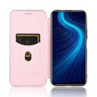 For Huawei Honor X10 5G Carbon Fiber Texture Horizontal Flip TPU + PC + PU Leather Case with Card Slot(Pink) - 3