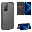 For Huawei Honor X10 5G Carbon Fiber Texture Horizontal Flip TPU + PC + PU Leather Case with Card Slot(Black) - 1