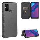 For Huawei Honor Play 9A Carbon Fiber Texture Horizontal Flip TPU + PC + PU Leather Case with Card Slot(Black) - 1