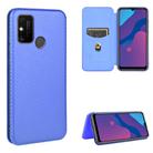 For Huawei Honor Play 9A Carbon Fiber Texture Horizontal Flip TPU + PC + PU Leather Case with Card Slot(Blue) - 1