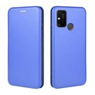 For Huawei Honor Play 9A Carbon Fiber Texture Horizontal Flip TPU + PC + PU Leather Case with Card Slot(Blue) - 2