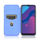 For Huawei Honor Play 9A Carbon Fiber Texture Horizontal Flip TPU + PC + PU Leather Case with Card Slot(Blue) - 3