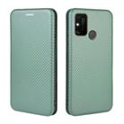 For Huawei Honor Play 9A Carbon Fiber Texture Horizontal Flip TPU + PC + PU Leather Case with Card Slot(Green) - 2