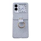 For Huawei nova Flip Sparkling Diamond Rhombus PC Phone Case with Ring(Silver) - 1