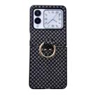 For Huawei nova Flip Sparkling Diamond Rhombus PC Phone Case with Ring(Black) - 1