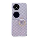 For Huawei Pocket 2 Sparkling Diamond Rhombus PC Phone Case with Ring(Purple) - 1